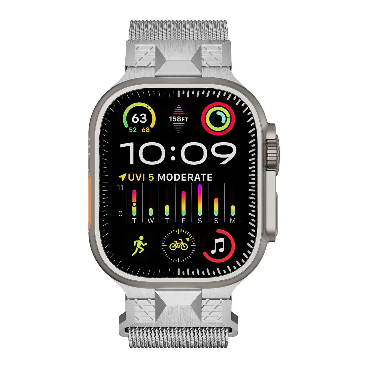 Luxuriöses Mecha Milan magnetisches Metallarmband für Apple Watch