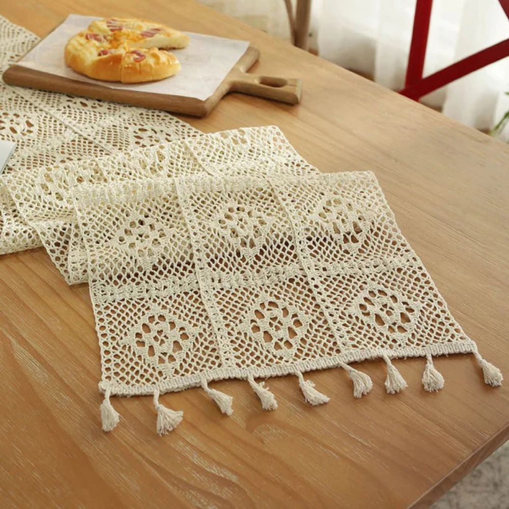 Lace Crochete Frynse Bordløper