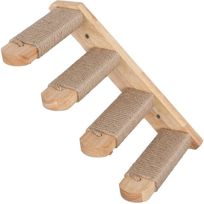 PinePaws Wall-Mounted Cat Springboard Stairs