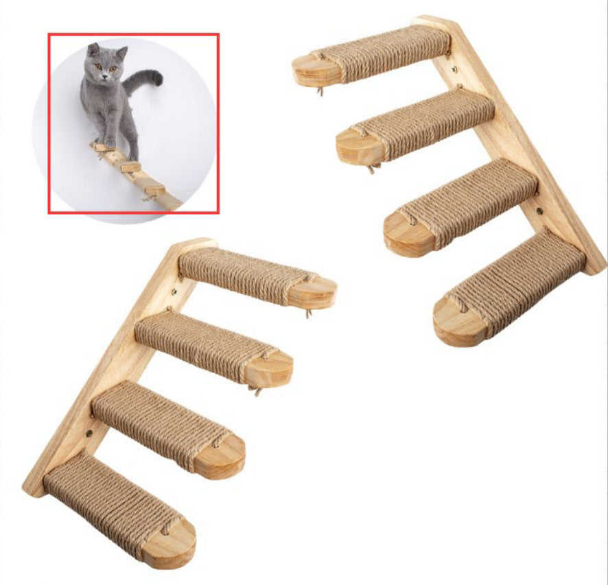 Escaleras de trampolín para gatos montadas en la pared PinePaws