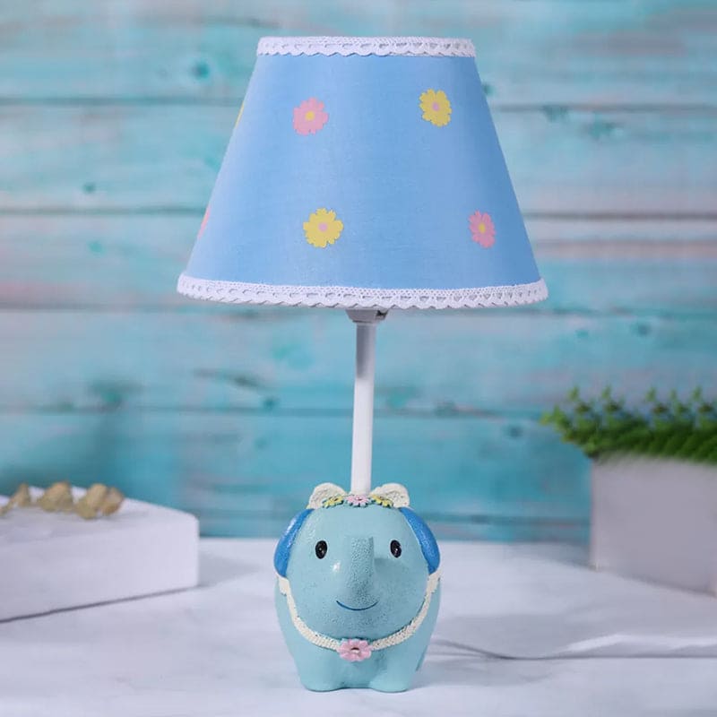 LuminElephant - Lampe de table avec motif floral et base éléphant