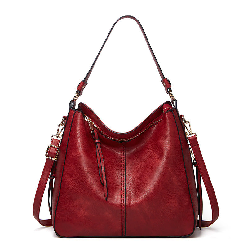 The Belgravia Faux Leather Vintage Shoulder Bag & Pouch