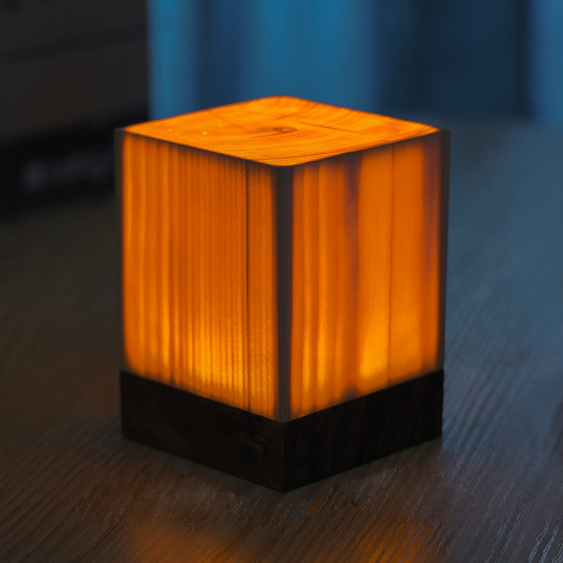 GloedHout - Lampe de table avec batterie intégrée et LED à commande tactile pour chambre et bureau