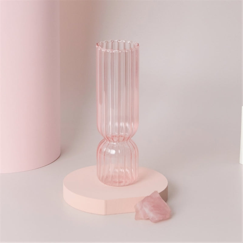 Sakura Rosa Glass Taper Lysestake & Vaser