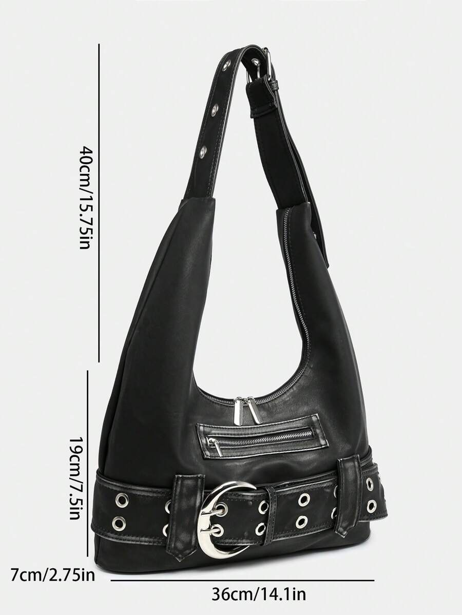 Bolso Hobo con Hebilla Rebelde Dañada