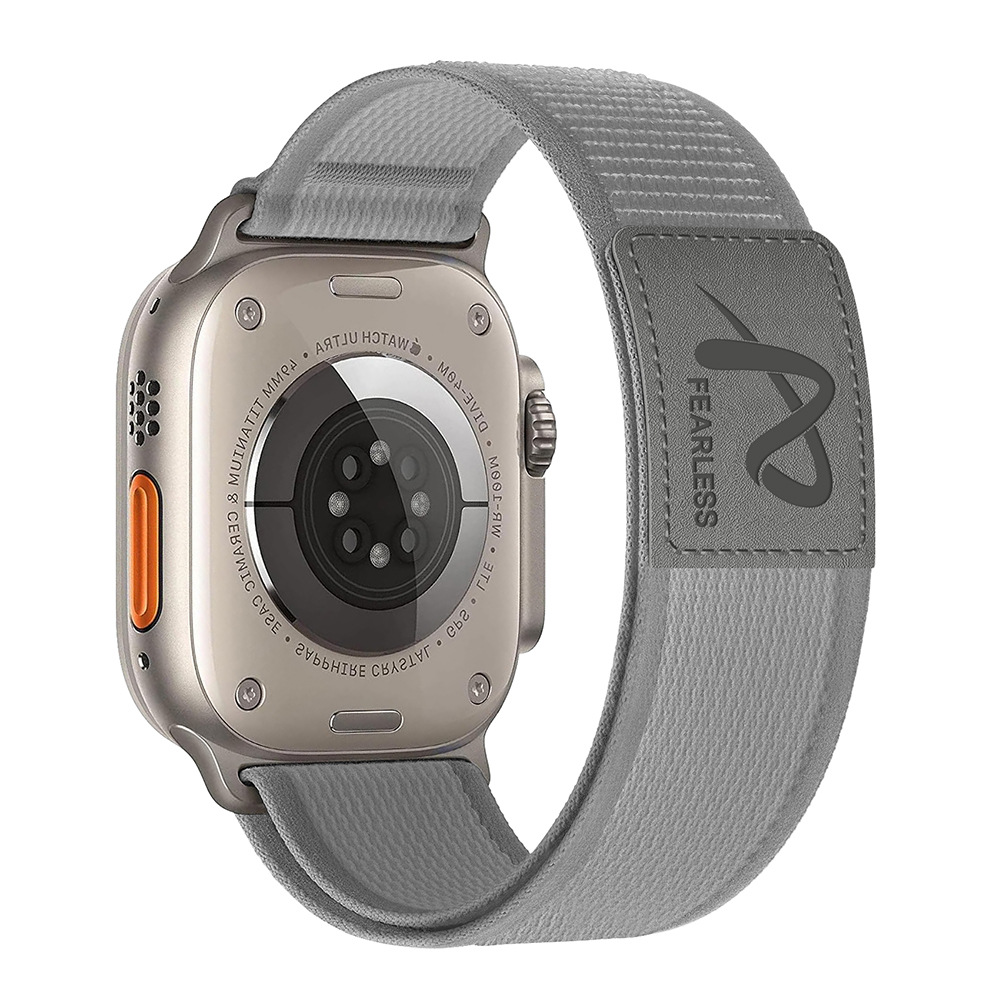 Correa de nailon con etiqueta de cuero Trail Loop para Apple Watch