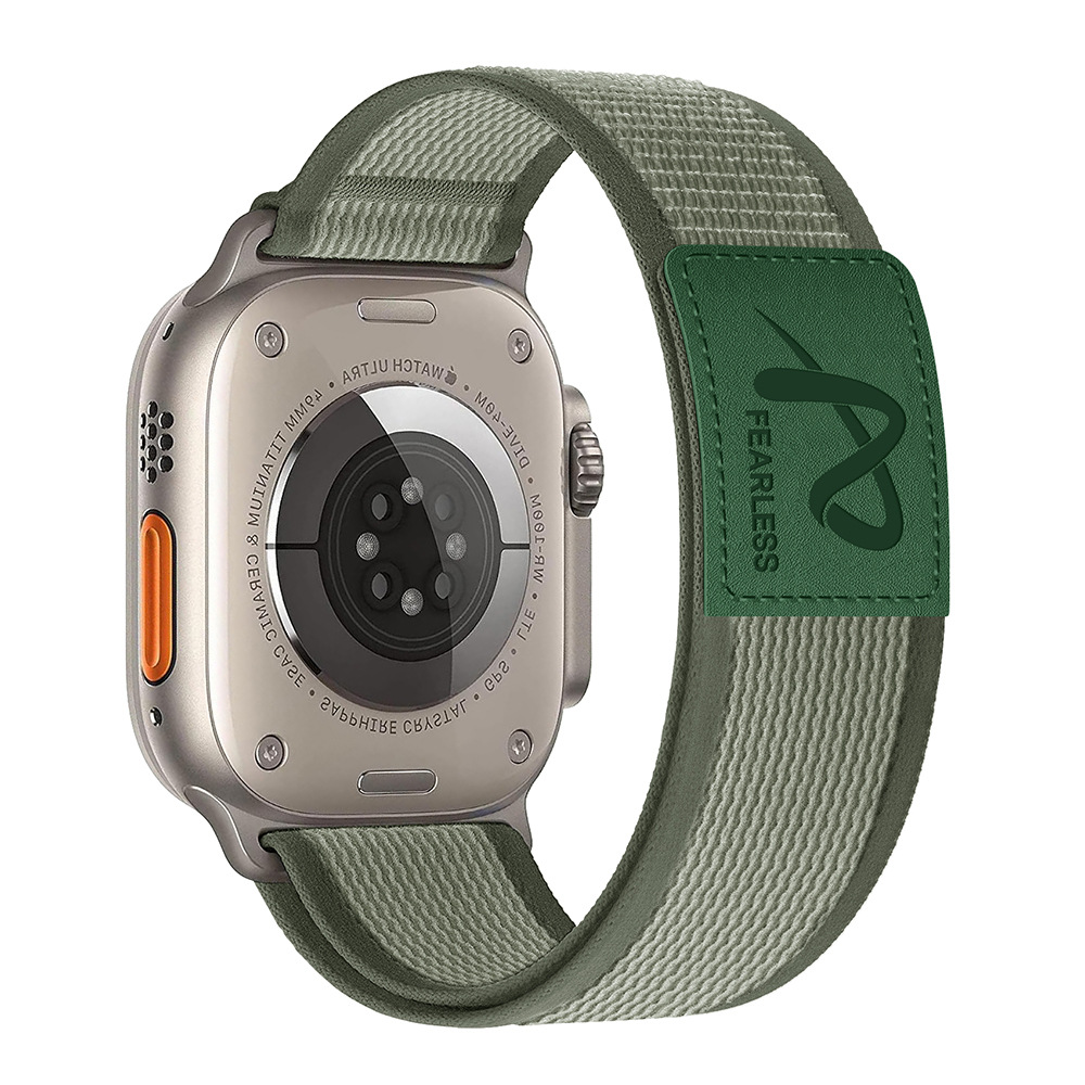 Correa de nailon con etiqueta de cuero Trail Loop para Apple Watch