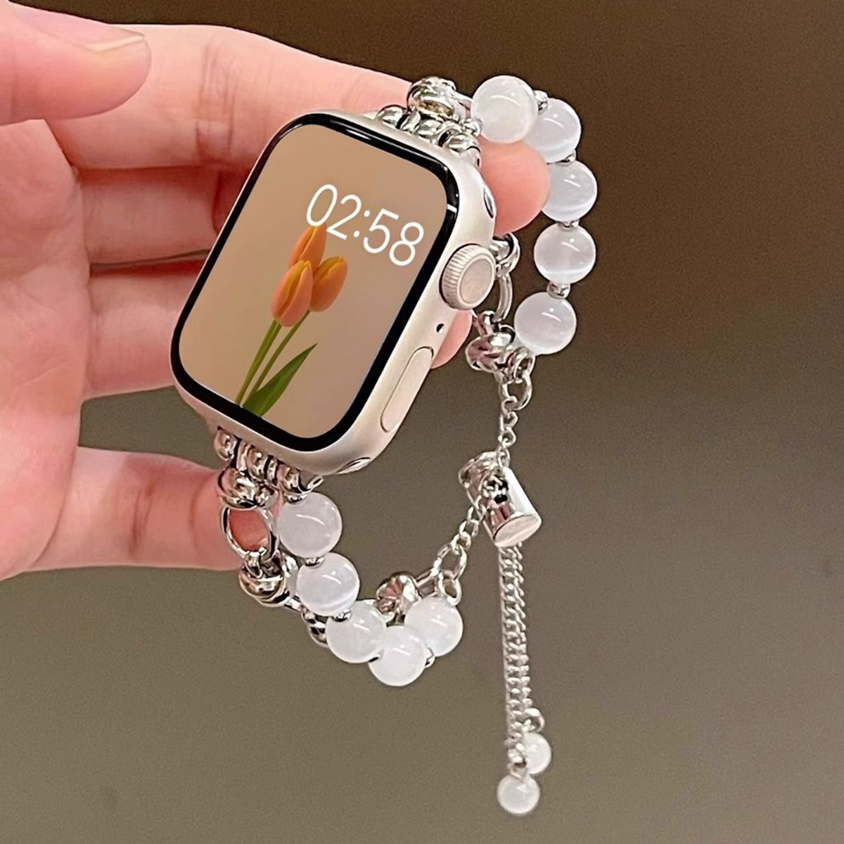 Pearl and Crystal Metal Bracelet For Apple Watch