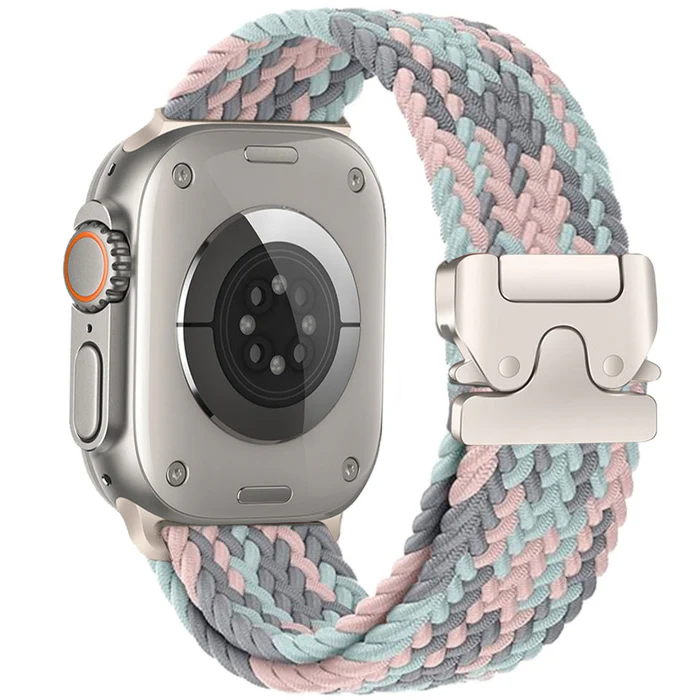 Correa de reloj de hebilla de paracaídas de nylon elástico adecuada para todas las series de Apple