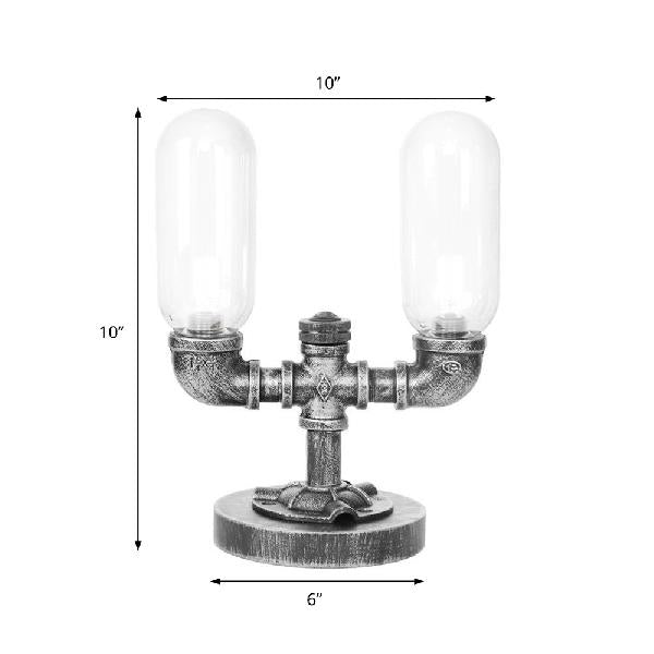 GlowSophie - Lampada da tavolo a forma di urna in rosso e marrone