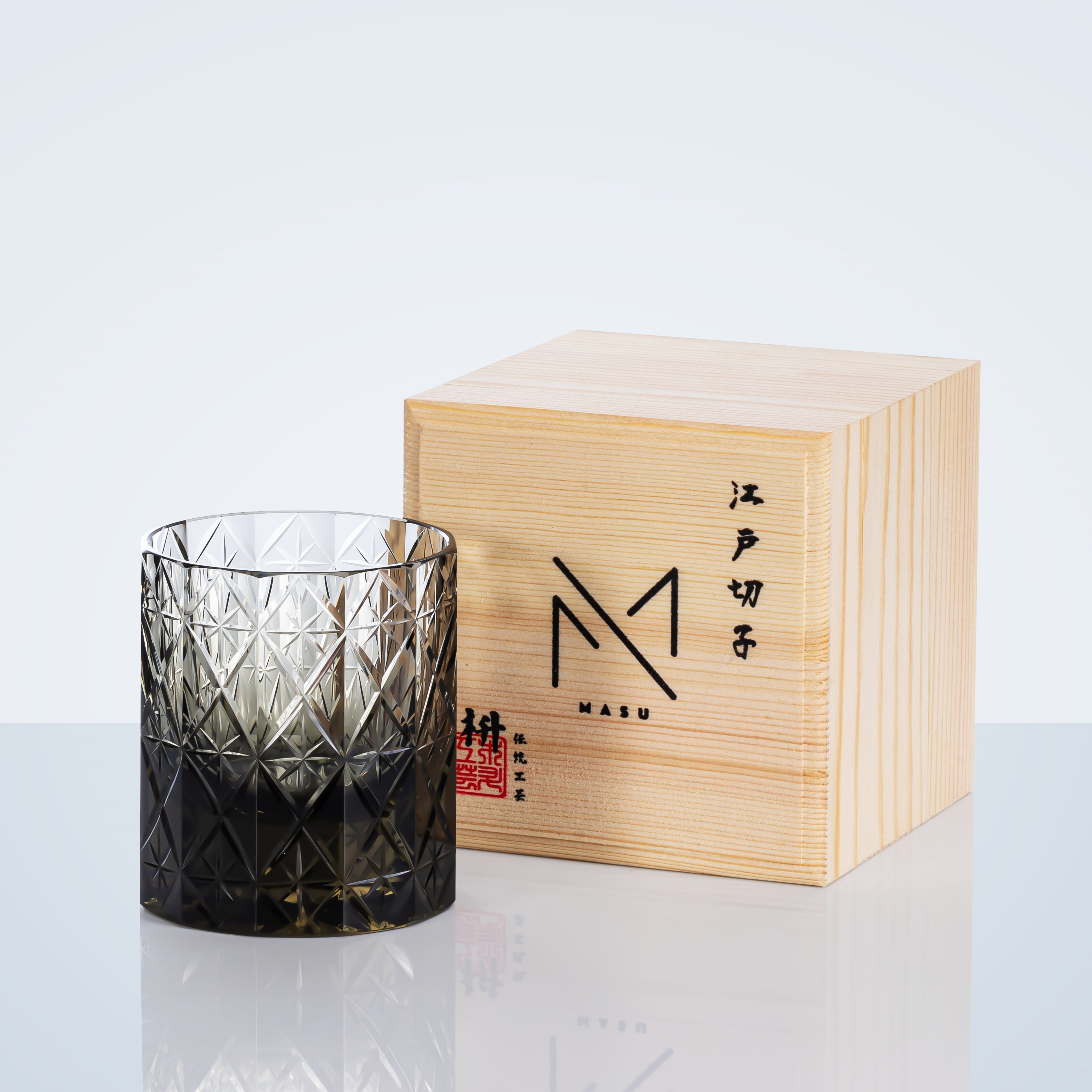 Edo Kiriko Handcrafted Celestial Whisky Glass With Wooden Box