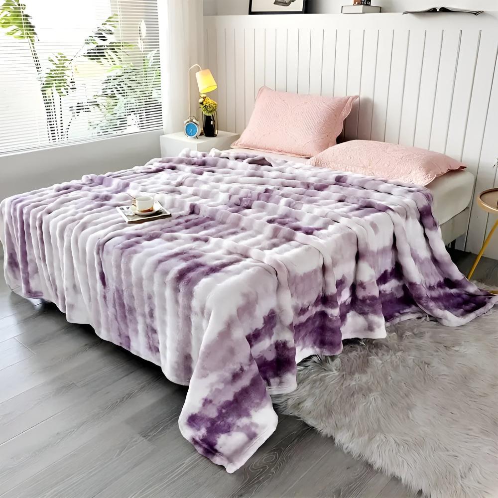 Ripple Tie-Dye Faux Fur Blanket