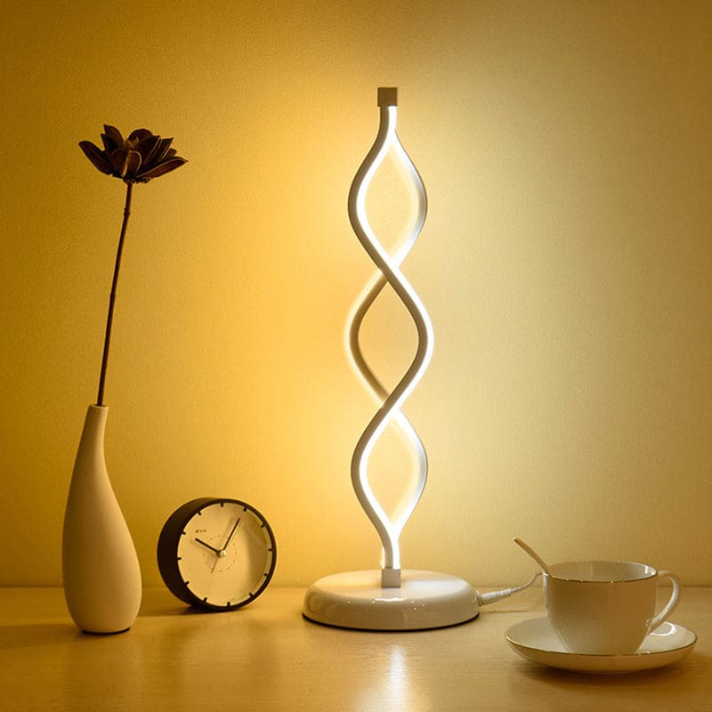 LightElegance - Lampe de table LED spirale blanche