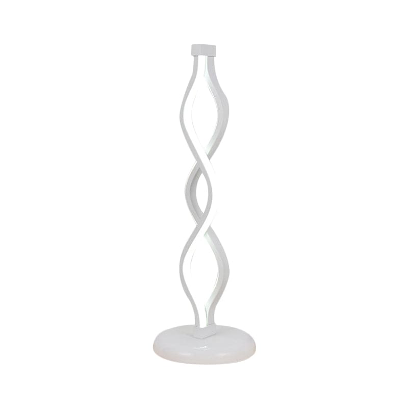 LightElegance - Biała Spiralna Lampa Stołowa LED