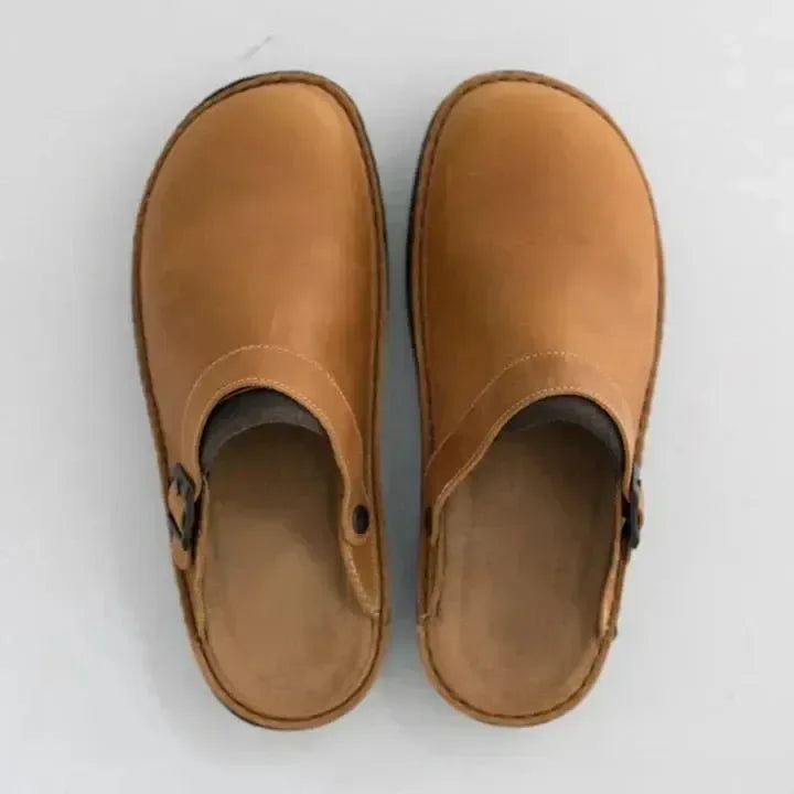 Eluned - Orthopedic leather slippers for men