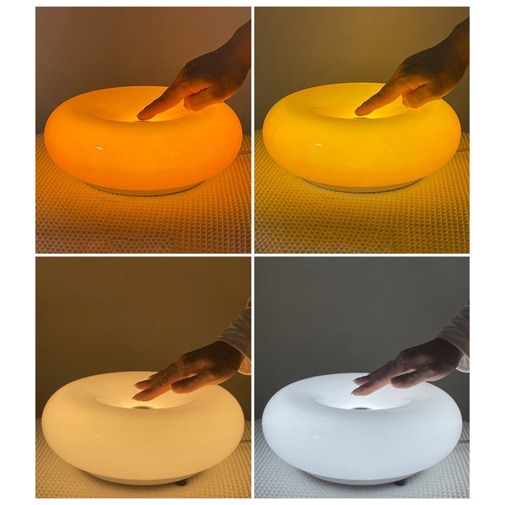 Lampada a ciambella - Lampada da tavolo e da parete a LED arancione dimmerabile, luce in vetro a risparmio energetico per soggiorno, camera da letto, dormitorio