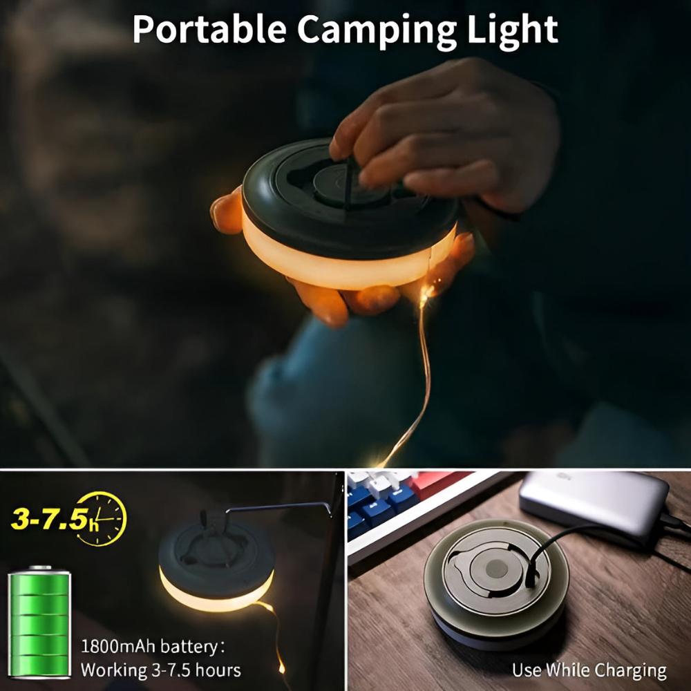 Corda de Luzes de Camping Roll & Glow