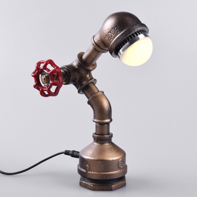 GlowBot - Lampada robot Steampunk in ottone con interruttore a pollice