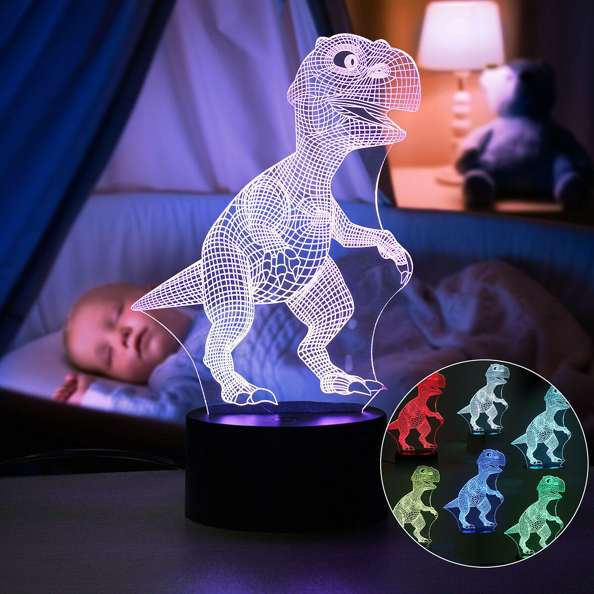 Lampka nocna Dinozaur - 3D Lampka Dinozaura - Lampka nocna T Rex