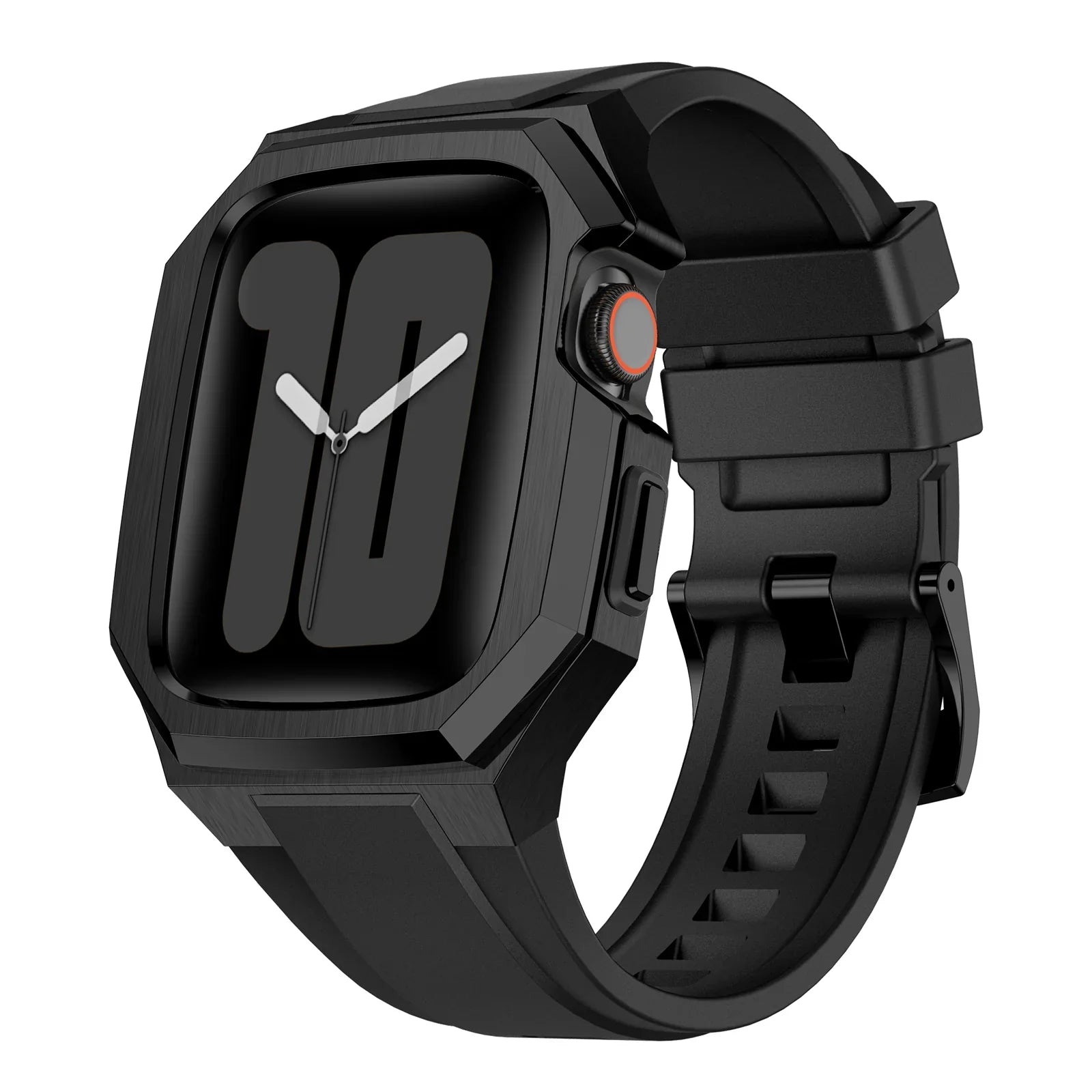 רצועת פלורורubber AP9009 עם מארז מפלדת אל חלד עבור Apple Watch