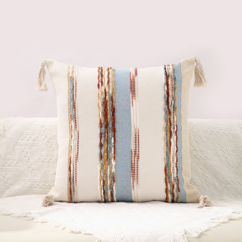 Housses de coussin à rayures boho double face