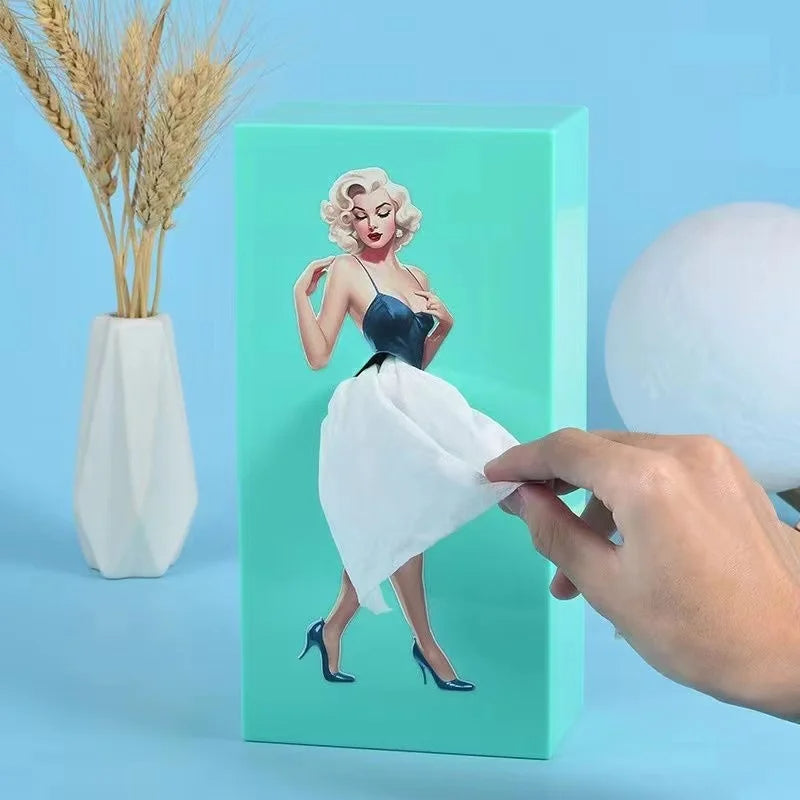 Funda para caja de pañuelos con estilo pin-up chic