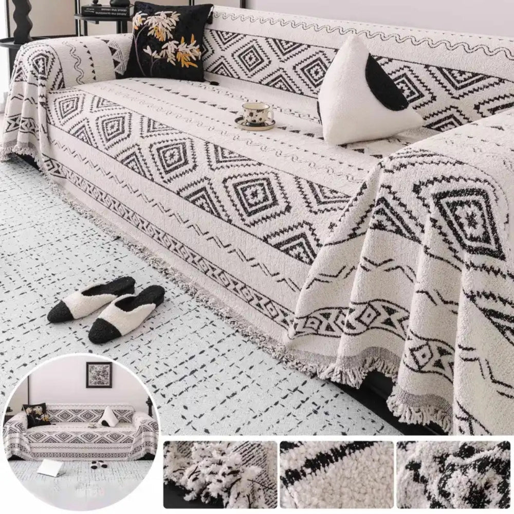 Geometrisk Boho Sofa Cover Throw