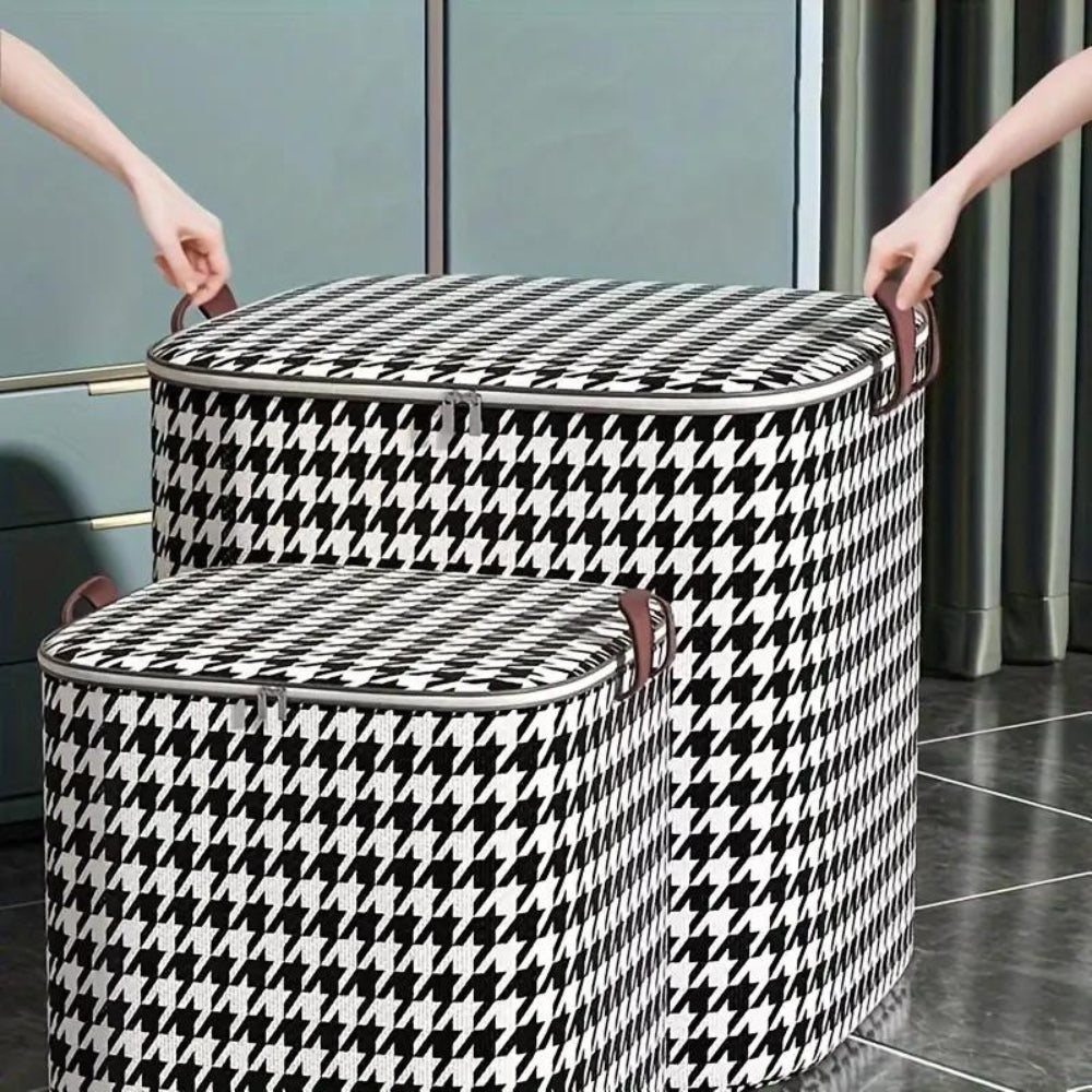 Caja de Almacenamiento Plegable de Houndstooth