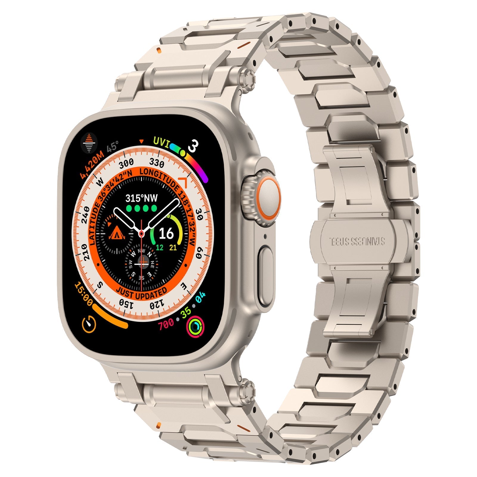 Explorer RVS Band Voor Apple Watch