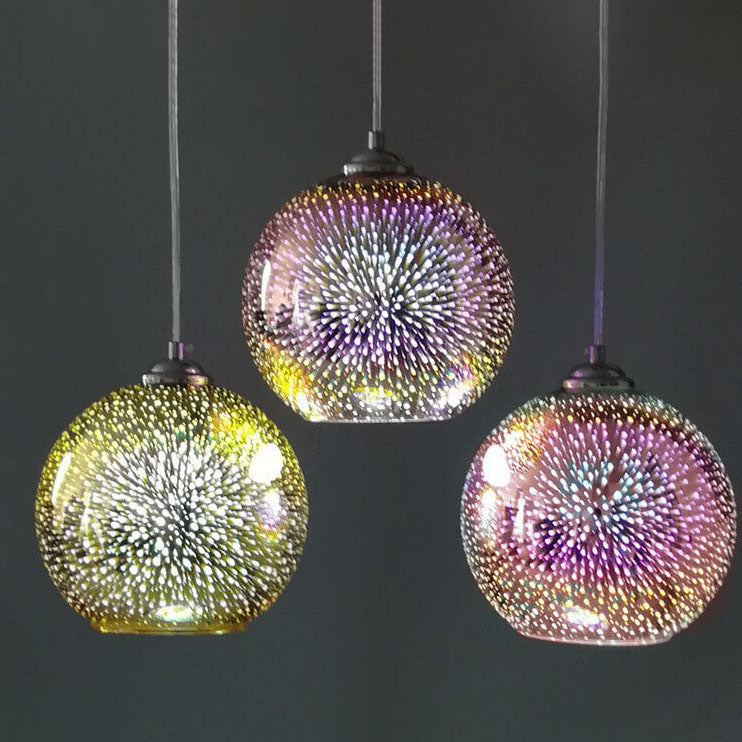 Modern Creative 3D Colorful Fireworks Glas 1-Light Dome Pendel Light lamp