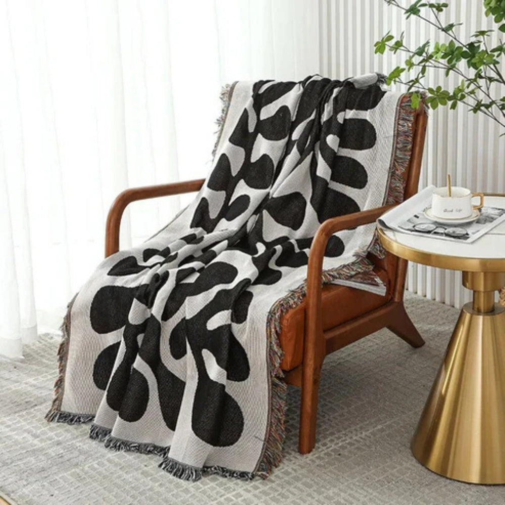 Retro Vine Cotton Woven Throw Blanket