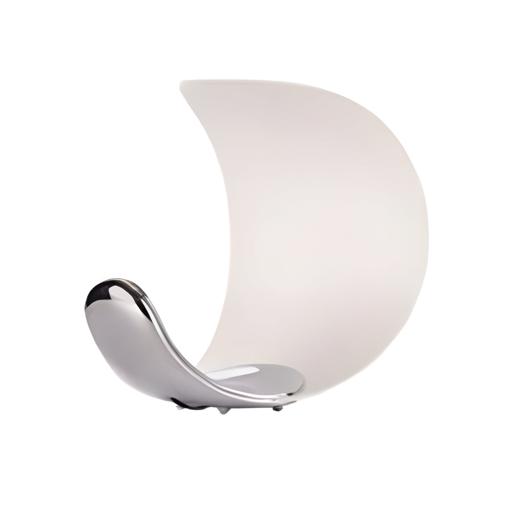 LumiMoon - Lampada da tavolo a LED in alluminio a forma di luna curva D76 con dimmer tattile