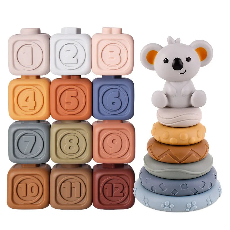 Koala Cubes™ - stacking tower - chew toys for babies