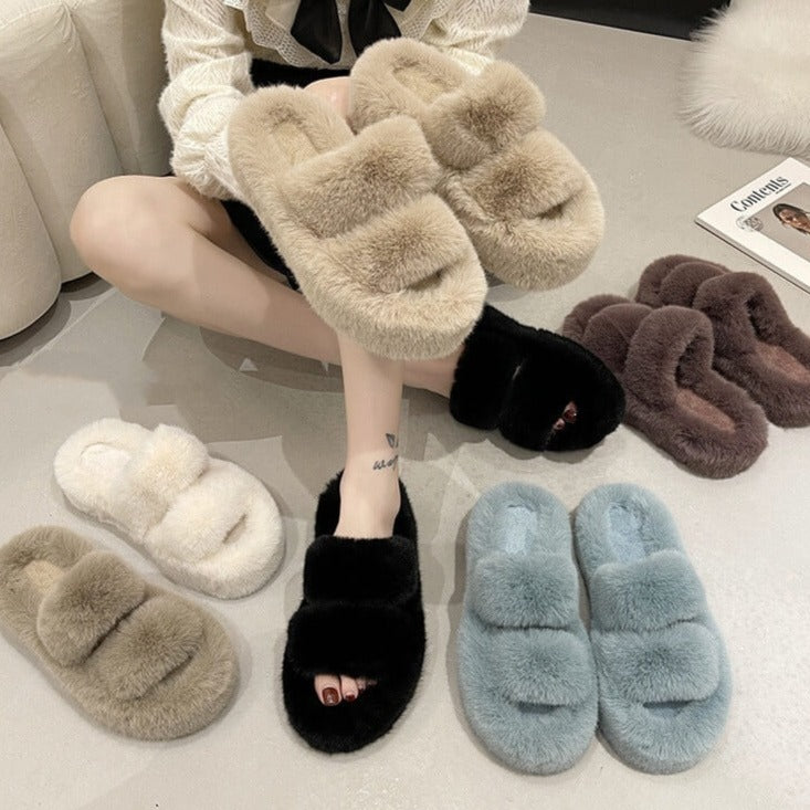 Ella Faux Fur Women's Slides Sandals