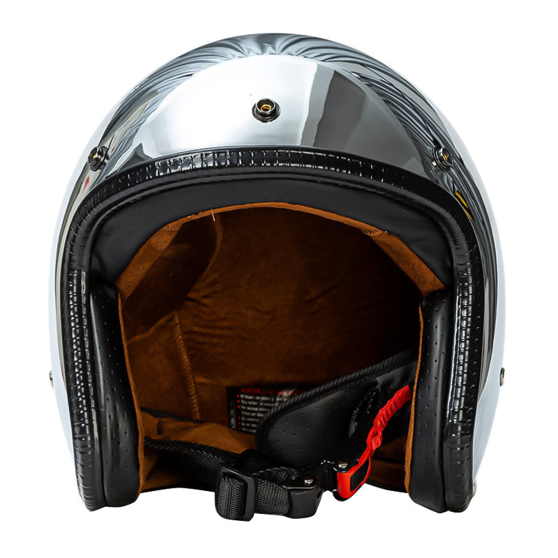 Silver Retro Helmet - DOT and ECE Approved