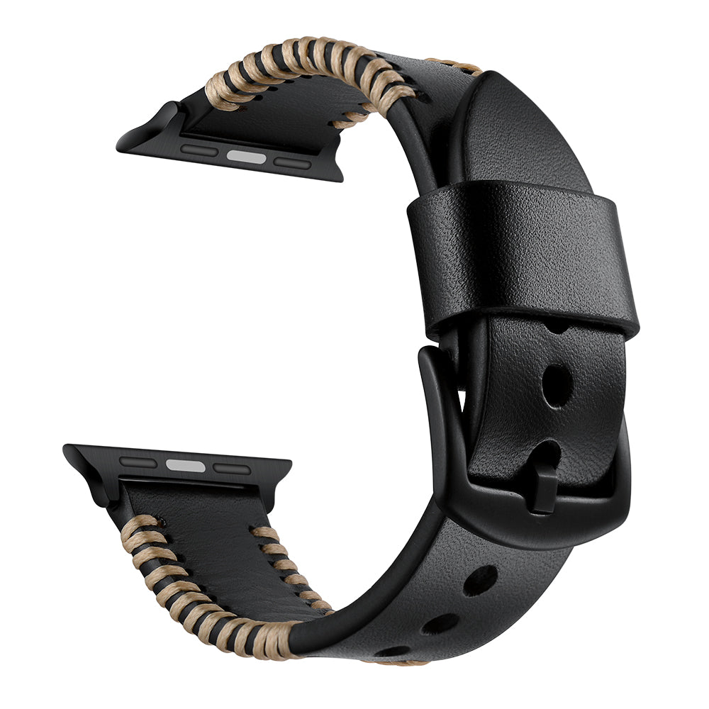 Bracelet en cuir cousu à la main pour Apple Watch