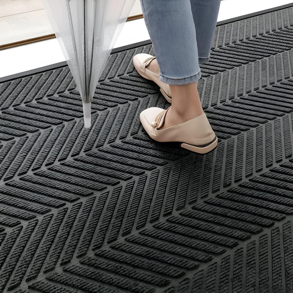 Tapis de porte antidérapant Chevron Ridges