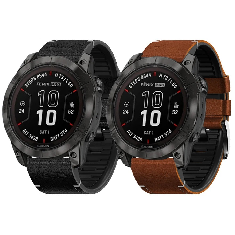 Pasek TPU + skórzany do Garmin Fenix 8 7X 6XPro