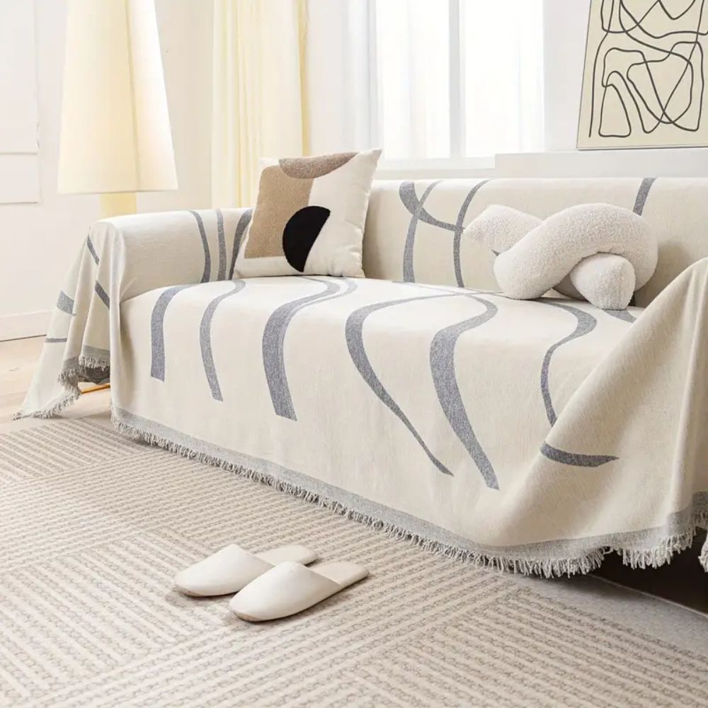 Wave Lines Chenille Sofa Covers