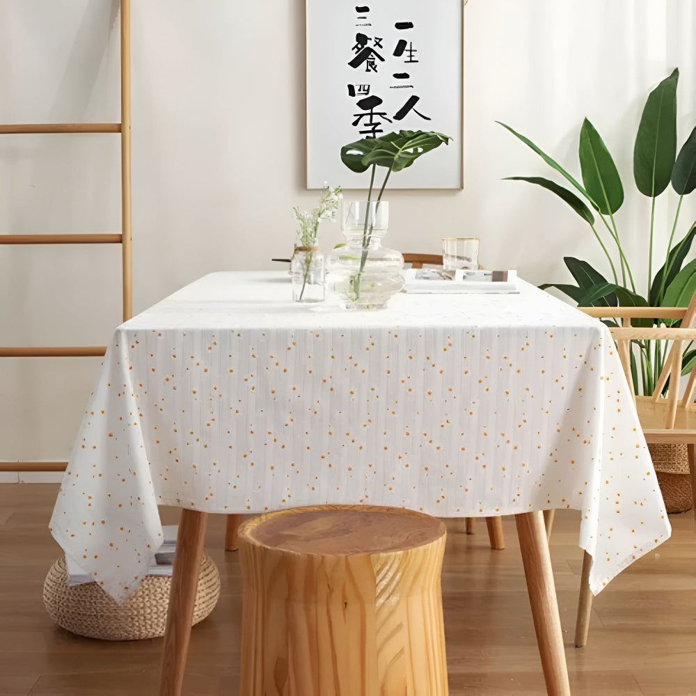 Toalha de Mesa com Franja de Flores de Pradaria