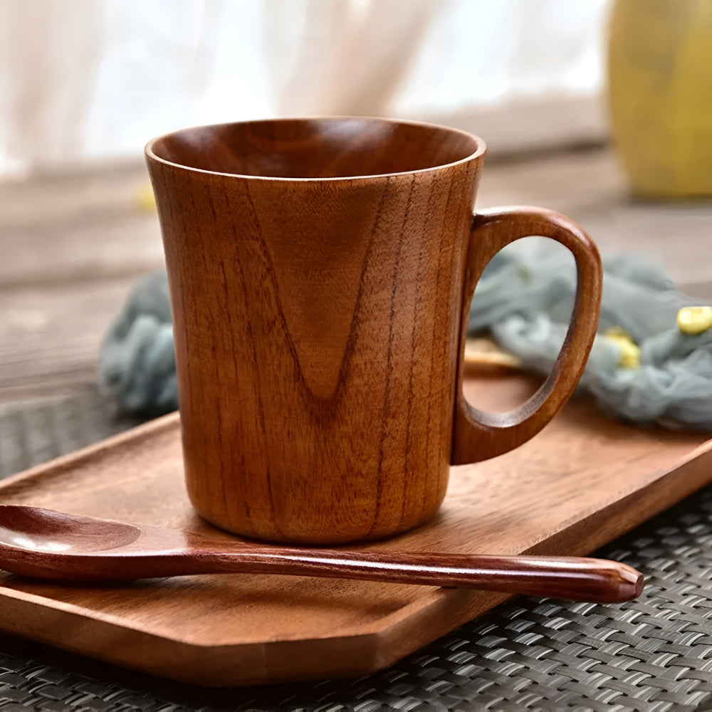 Rustic Japanese Style Wooden Mug