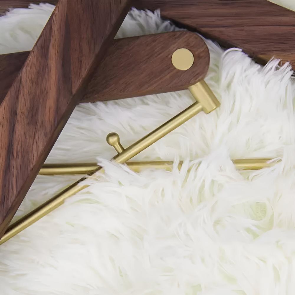 Elegant Walnut & Brass Clothes Hanger