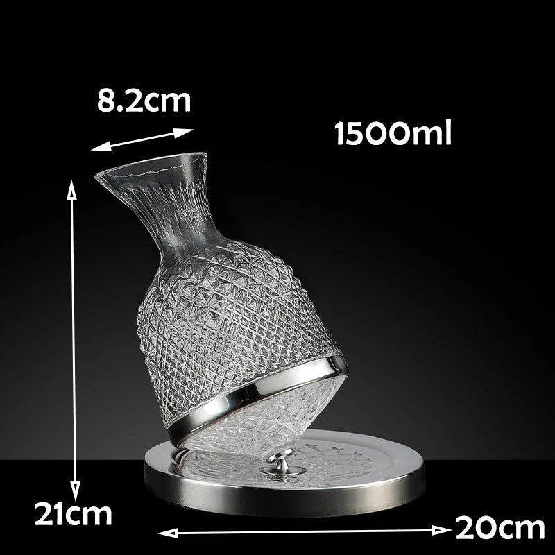 360° Rotating Crystal Wine Decanter