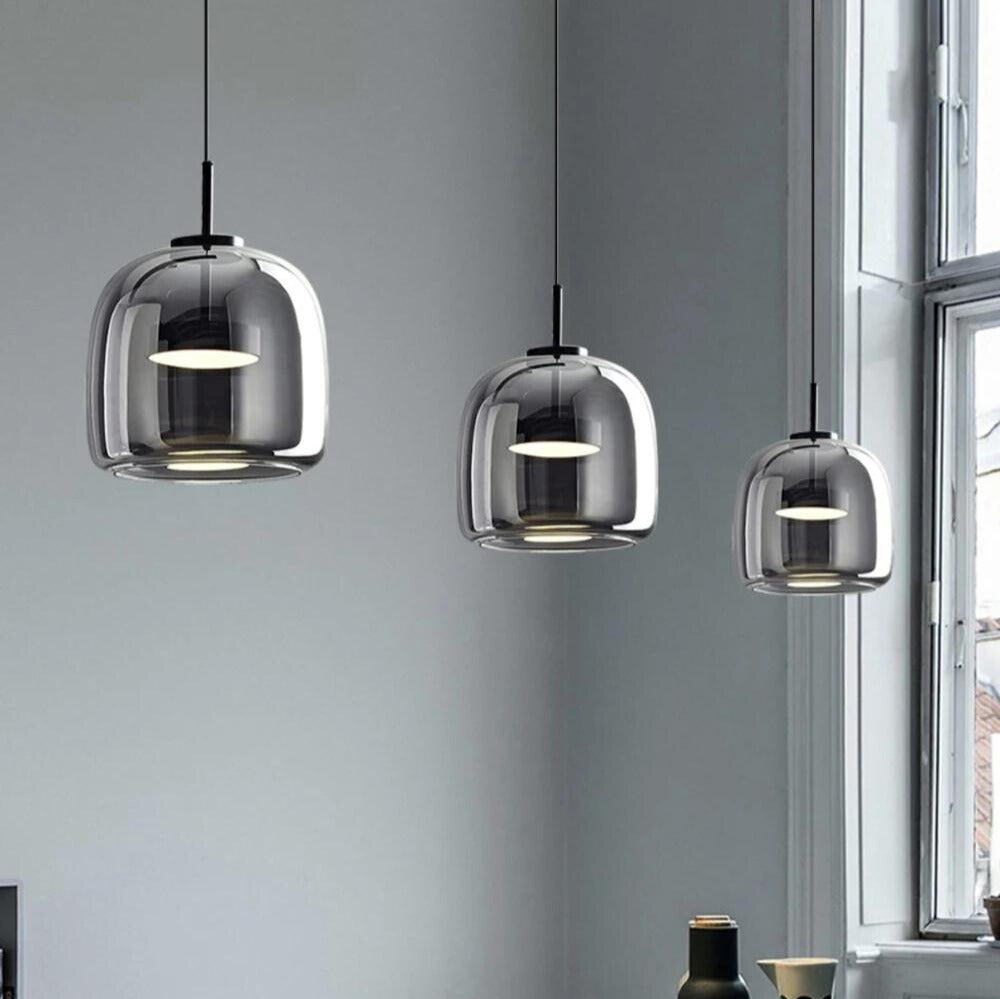 Nordic Black Glass Pendelljus