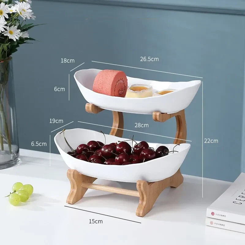 2 and 3 Tier Oval Fruit Bowl