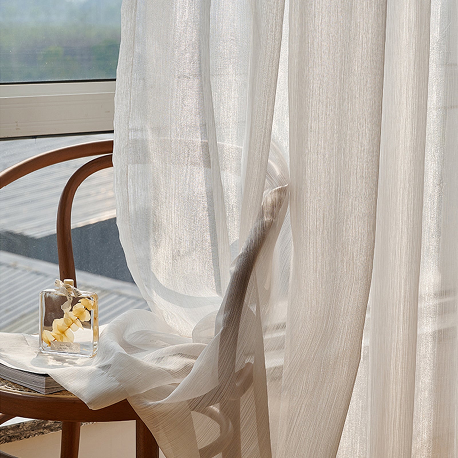 WeaveGlam - Transparent Woven Curtains for a Chic and Modern Style