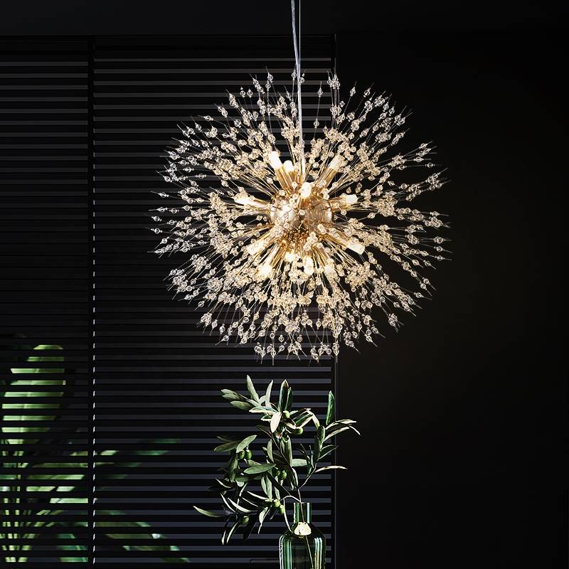 Lili Design LED Lampa Wisząca Biała Złota Metalowa Salon Jadalnia