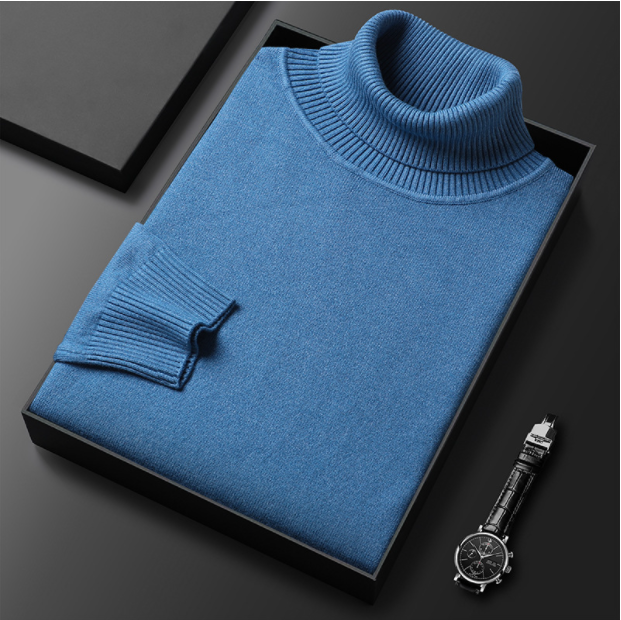 Klemens - Luxury Line: Herren-Rollkragenpullover aus Kaschmir-Baumwolle