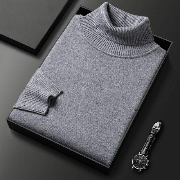 Klemens - Luxury Line: Herren-Rollkragenpullover aus Kaschmir-Baumwolle