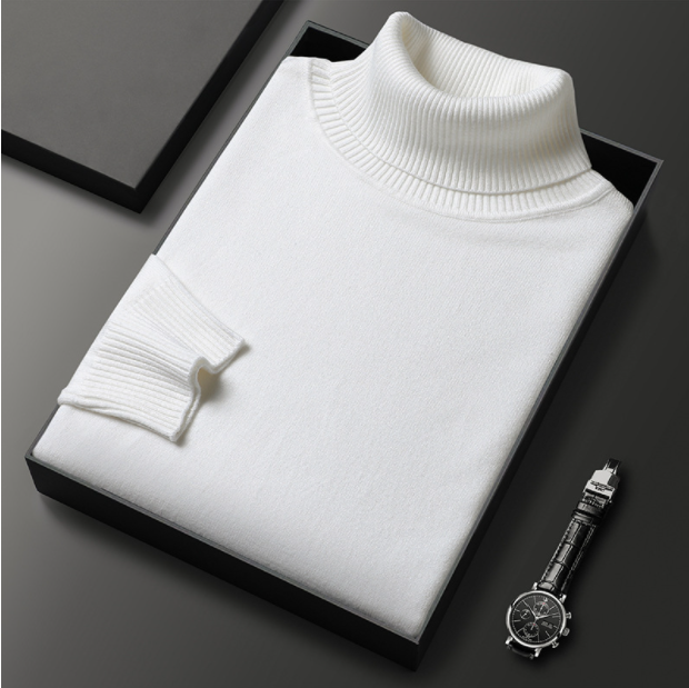 Klemens - Luxury Line: Men's Cashmere-Cotton Turtleneck Sweater